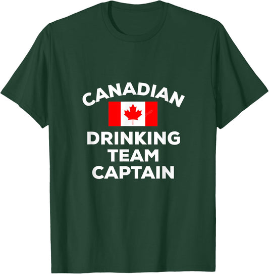 Funny Canadian Canada Flag Drinking Team Captain Beer Drunk T-Shirt - T-Shirt | Forest