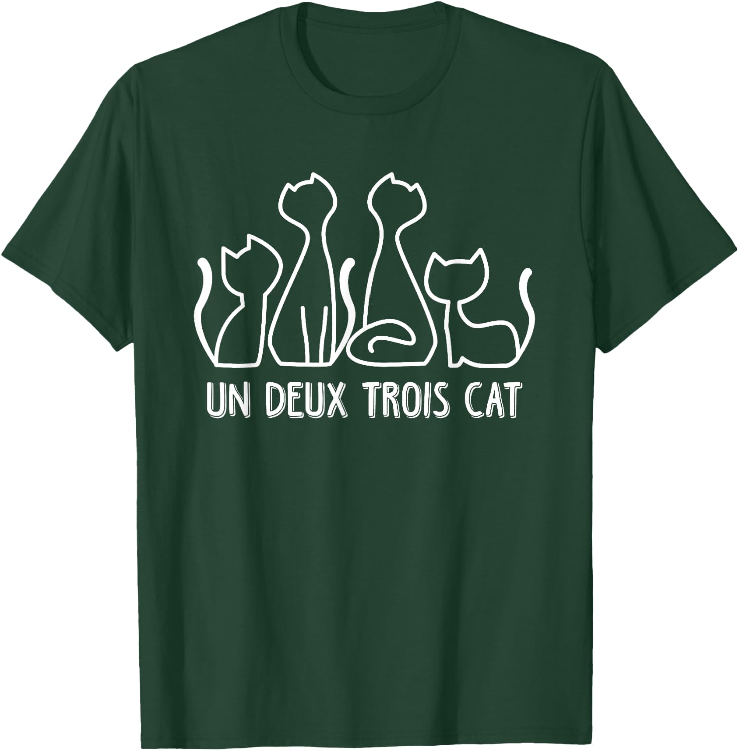 Un Deux Trois Cat T Shirt Funny Cute French Kitty Gift Women T-Shirt - T-Shirt | Forest