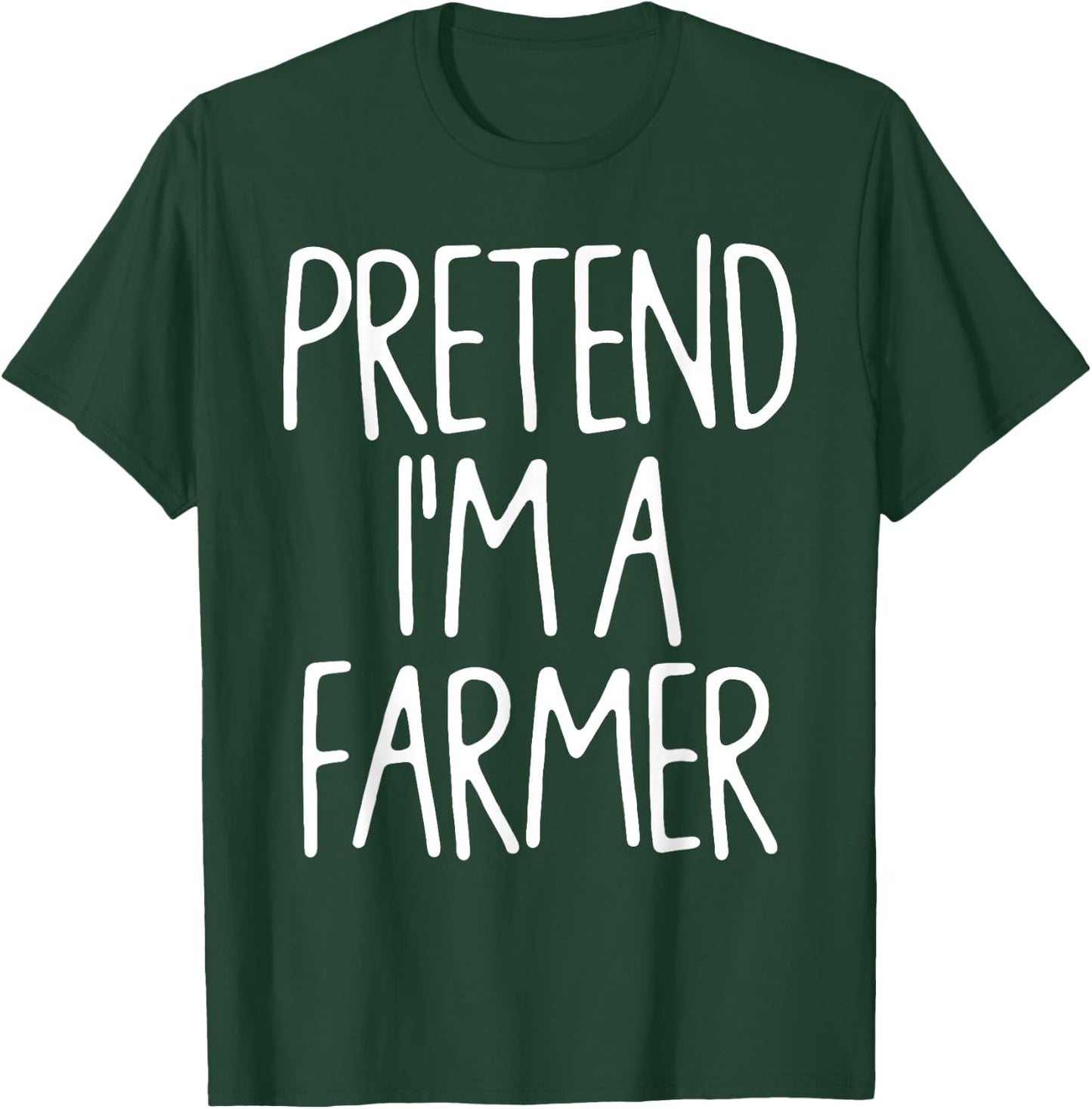 Pretend I'm A Farmer Matching Lazy Easy Halloween Costume T-Shirt - T-Shirt | Forest