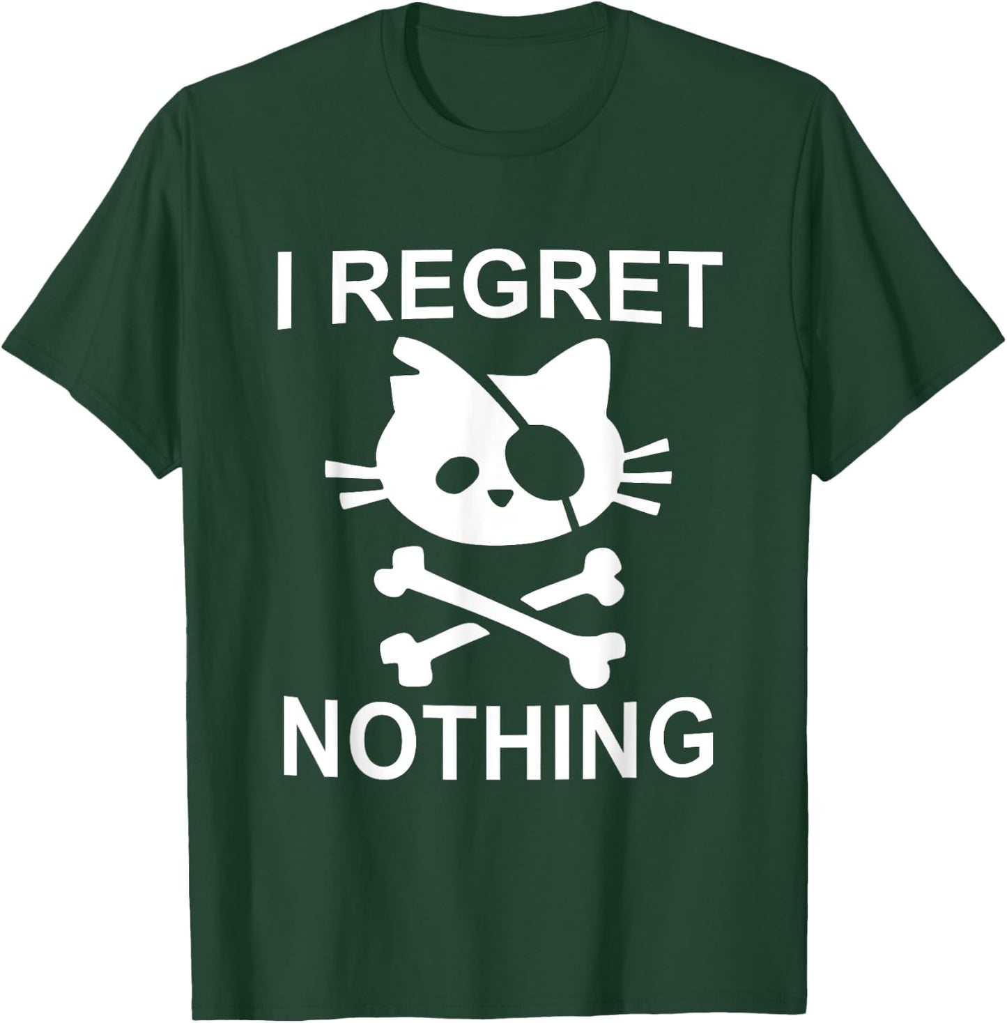 Cat Pirate I Regret Nothing T-Shirt - T-Shirt | Forest