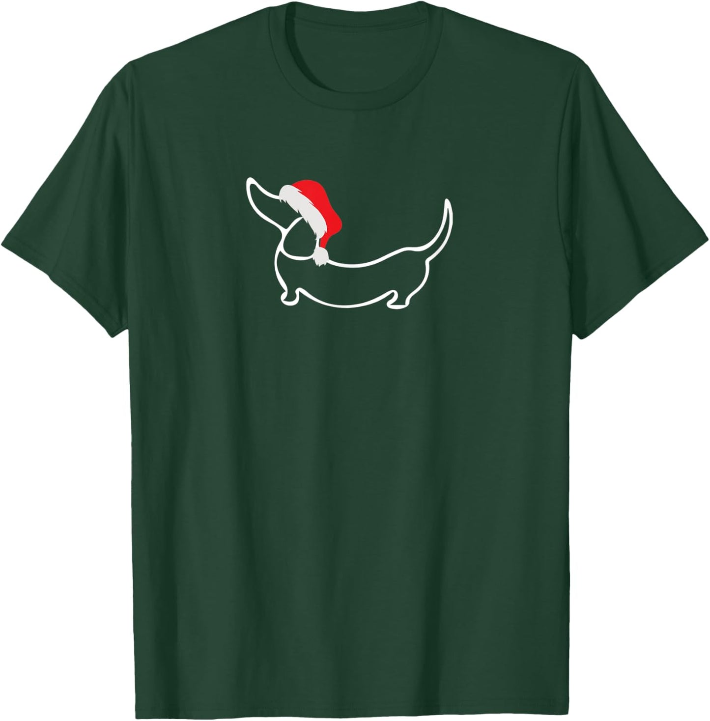 Dachshund In Santa Hat Christmas T-Shirt - T-Shirt | Forest