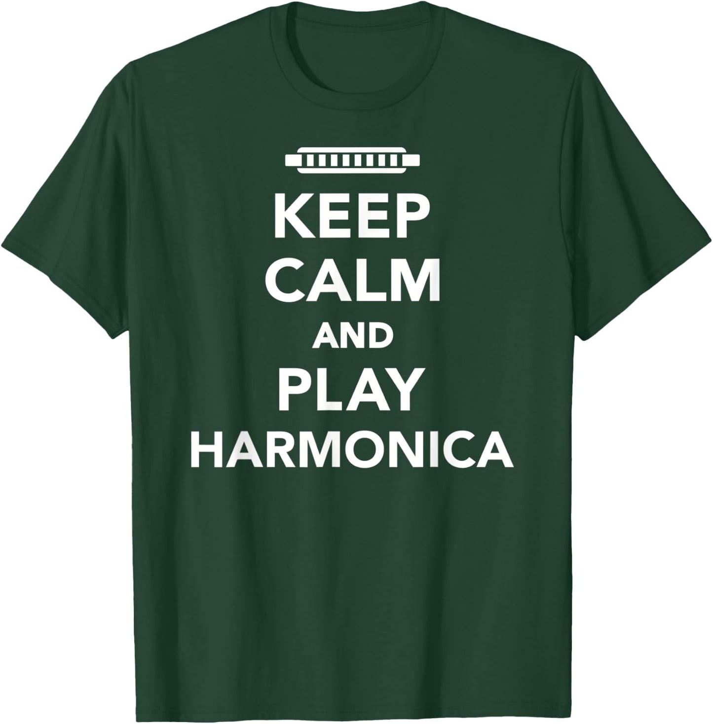 Keep calm and play Harmonica T-Shirt - T-Shirt | Forest