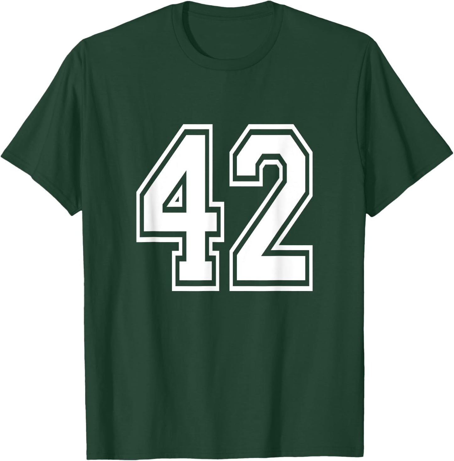 Number 42 Birthday Varsity Sports Team Jersey T-Shirt - T-Shirt | Forest