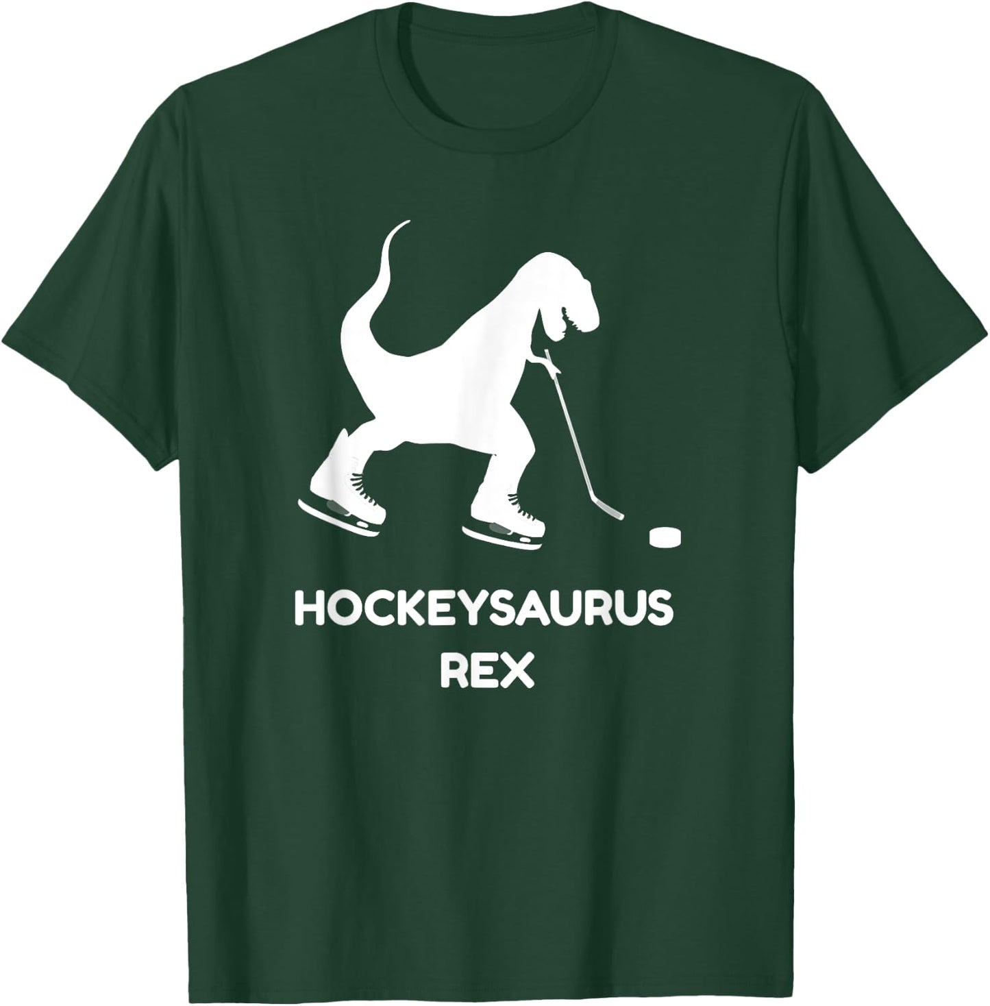 Funny Boys Ice Hockey T Rex Dinosaur T Shirt T-Shirt - T-Shirt | Forest