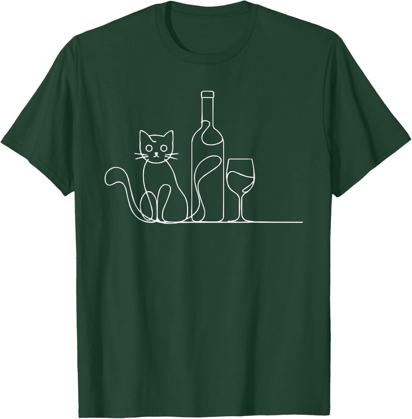 Wine Cat Owner Kitty Meow Alcohol Drinking Winemaker Women T-Shirt - T-Shirt | Forest