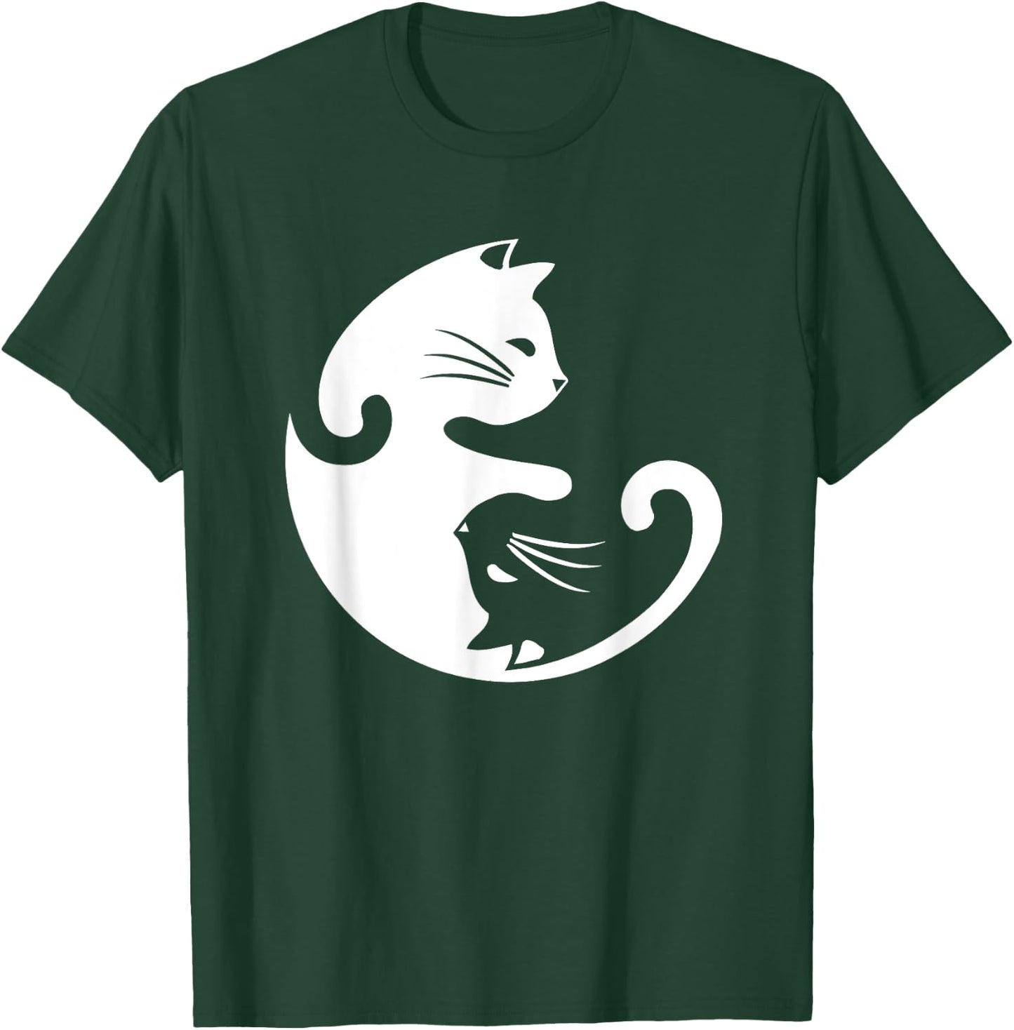 Cat Yin Yang Peace Loving Interconnected T-Shirt - T-Shirt | Forest