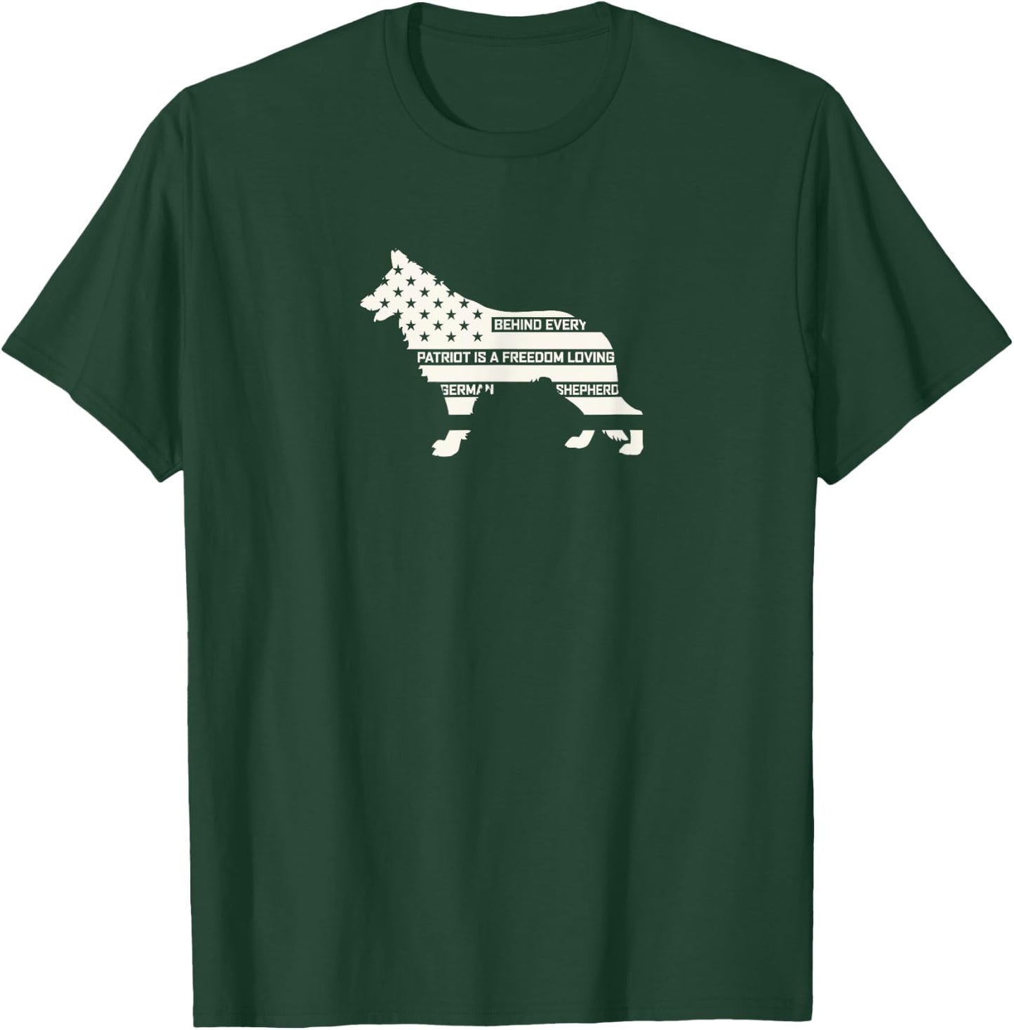 White German Shepherd Patriotic T-Shirt - T-Shirt | Forest