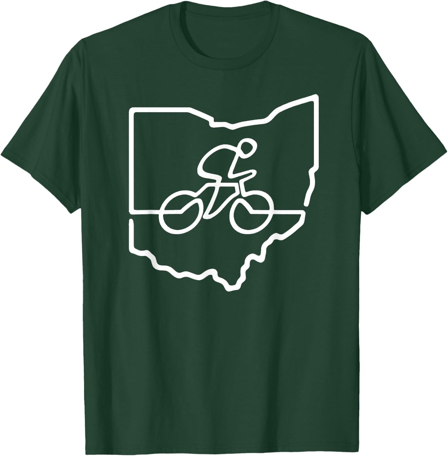Bicycle Ohio Cycling Shirt Cyclist Gift Bike Road Racing T-Shirt - T-Shirt | Forest