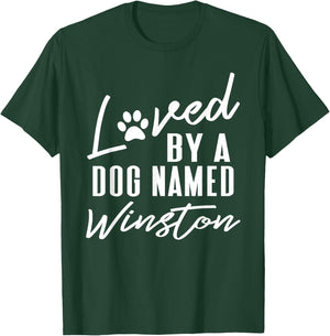 Personalized Dog Name Winston - Pet Lover Paw Print Women Kids T-Shirt - T-Shirt | Forest
