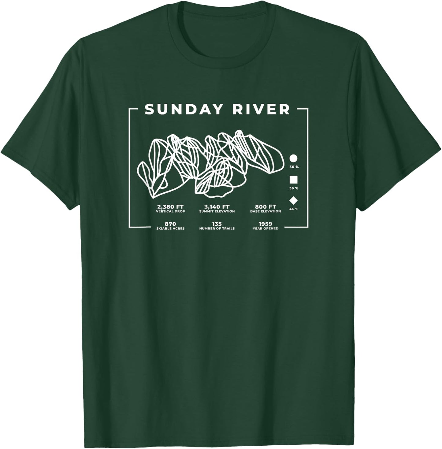 Sunday River Ski Trail Snowboard Skiing Maine Skier T-Shirt - T-Shirt | Forest
