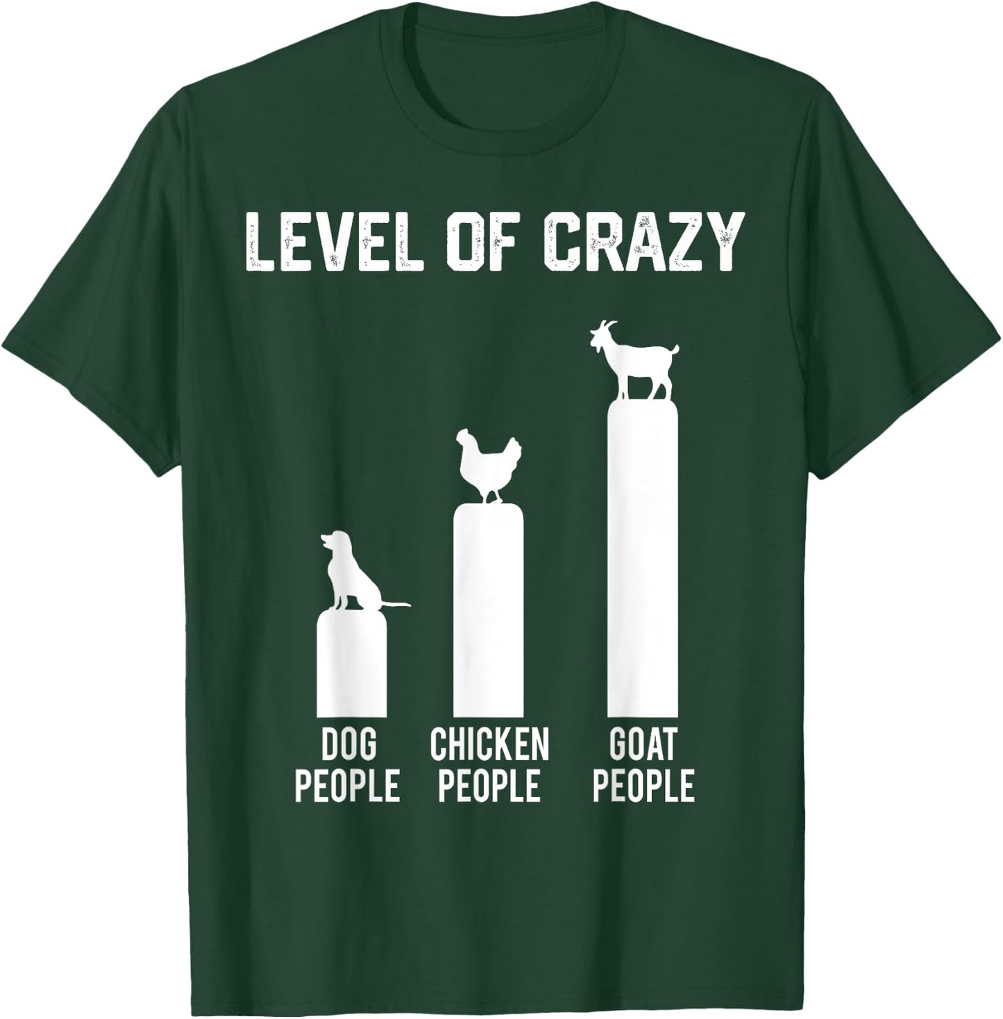 Level Of Crazy Dog People Chicken People Goat People T-Shirt - T-Shirt | Forest