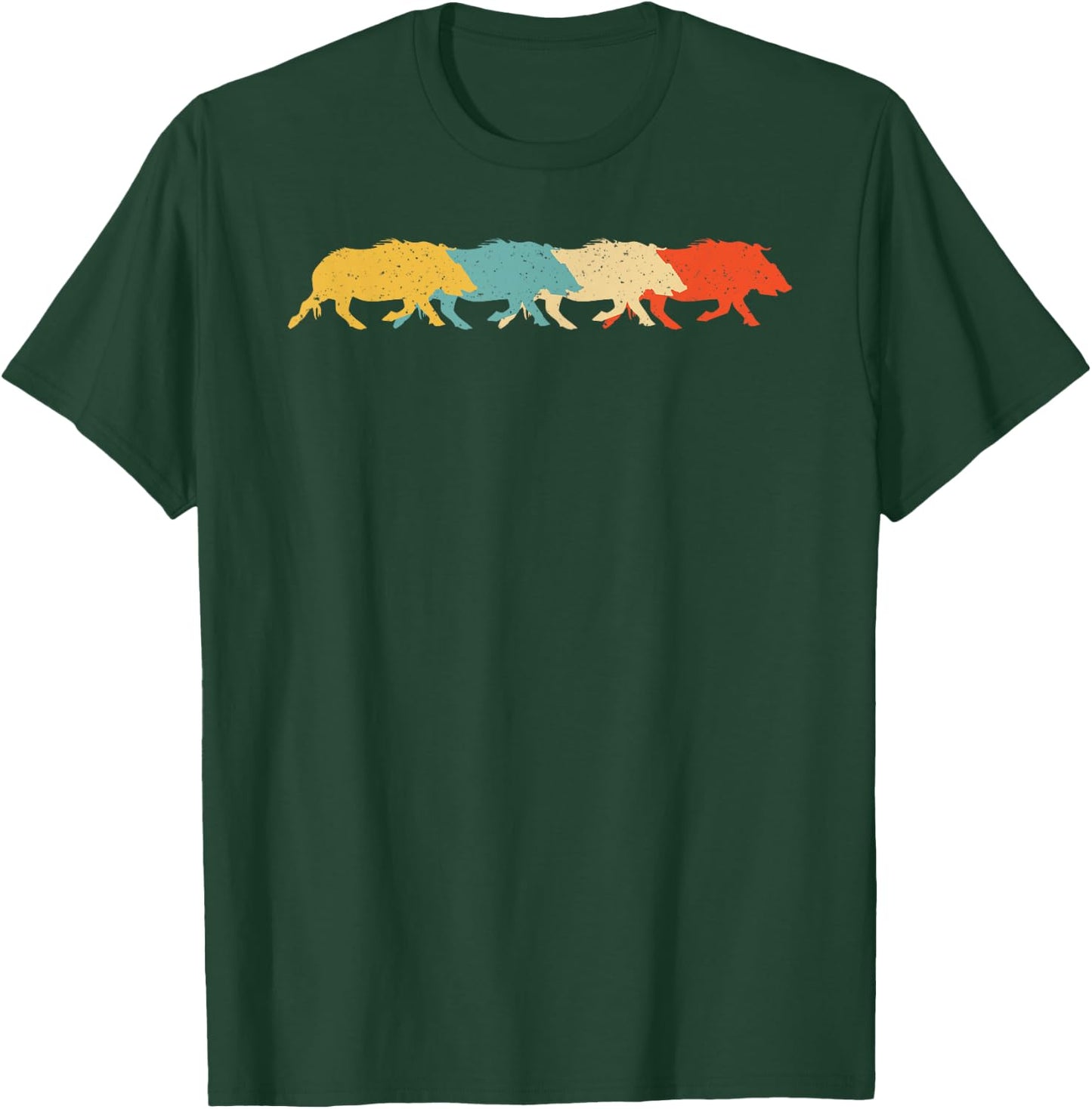 Boar Vintage Retro Pig Hog Tusk Lover 60s 70s Gift T-Shirt - T-Shirt | Forest