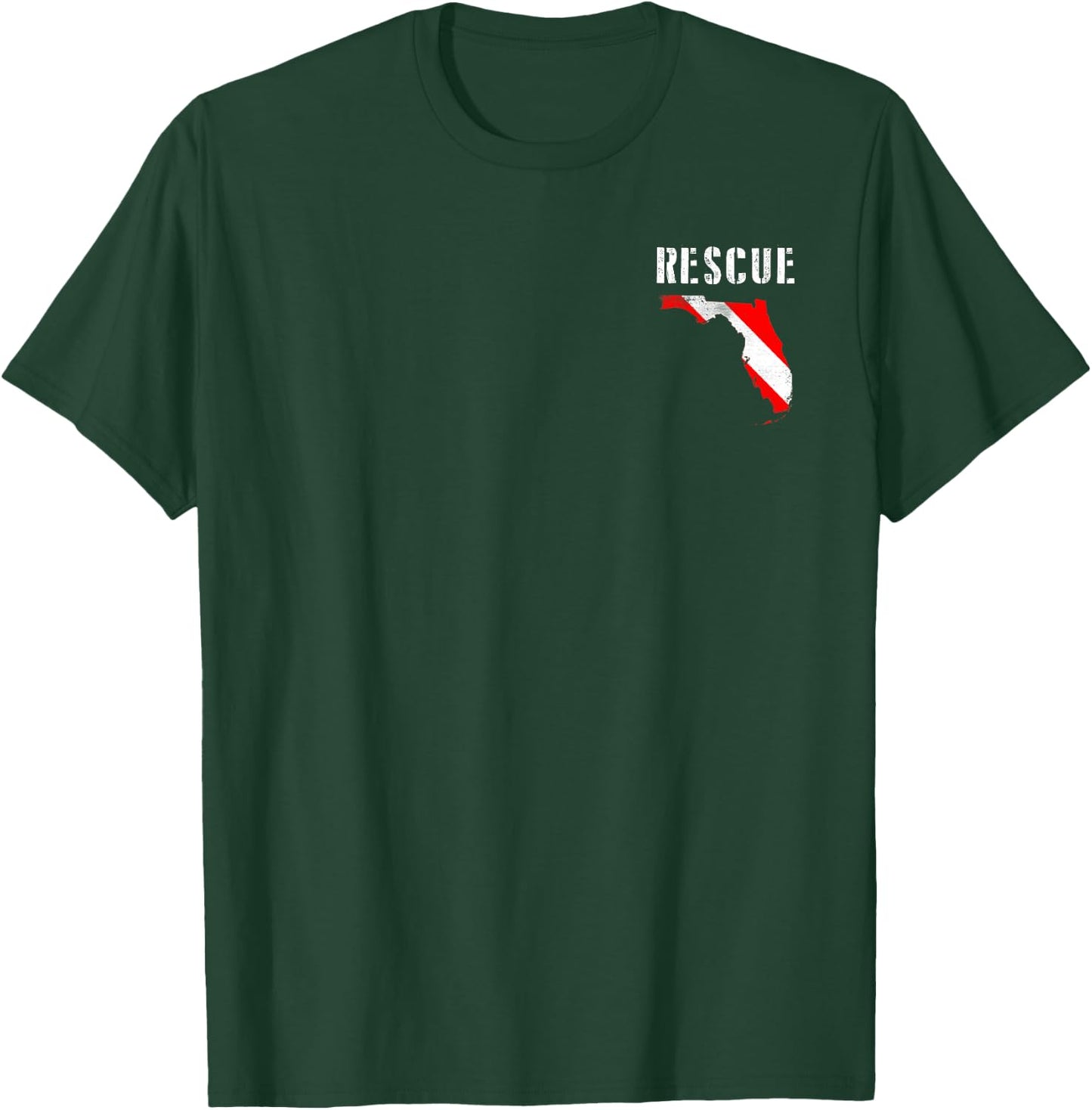 Florida Rescue Diver Dive Flag SCUBA Divemaster T-Shirt - T-Shirt | Forest