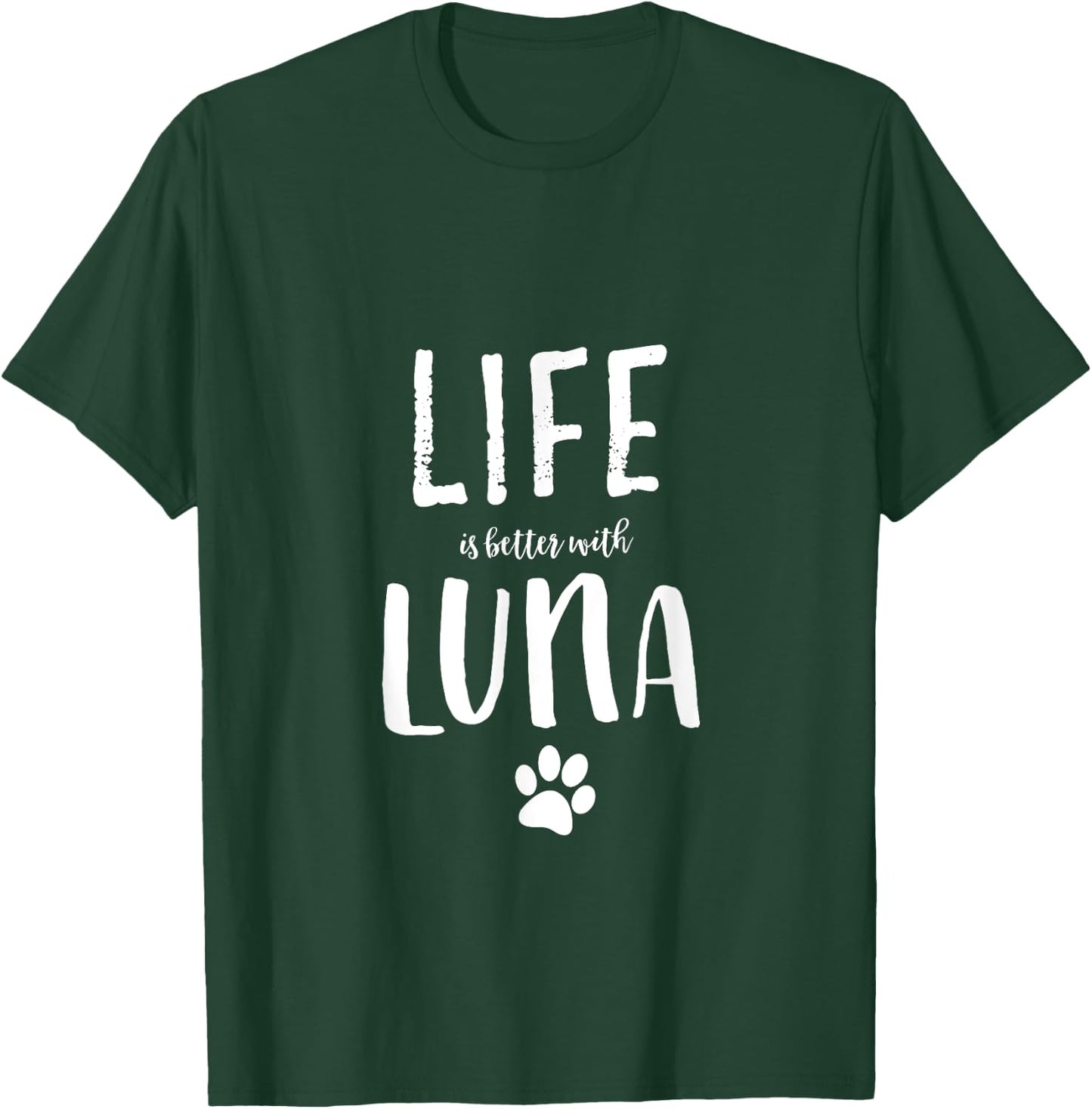 Luna Cat Name Gifts I Love Luna Shirt - Adult Cat Owner Luna Gift - Black - Small - Short Sleeve - U-Neck - Classic Fit - Cotton - Machine Wash T-Shirt - T-Shirt | Forest