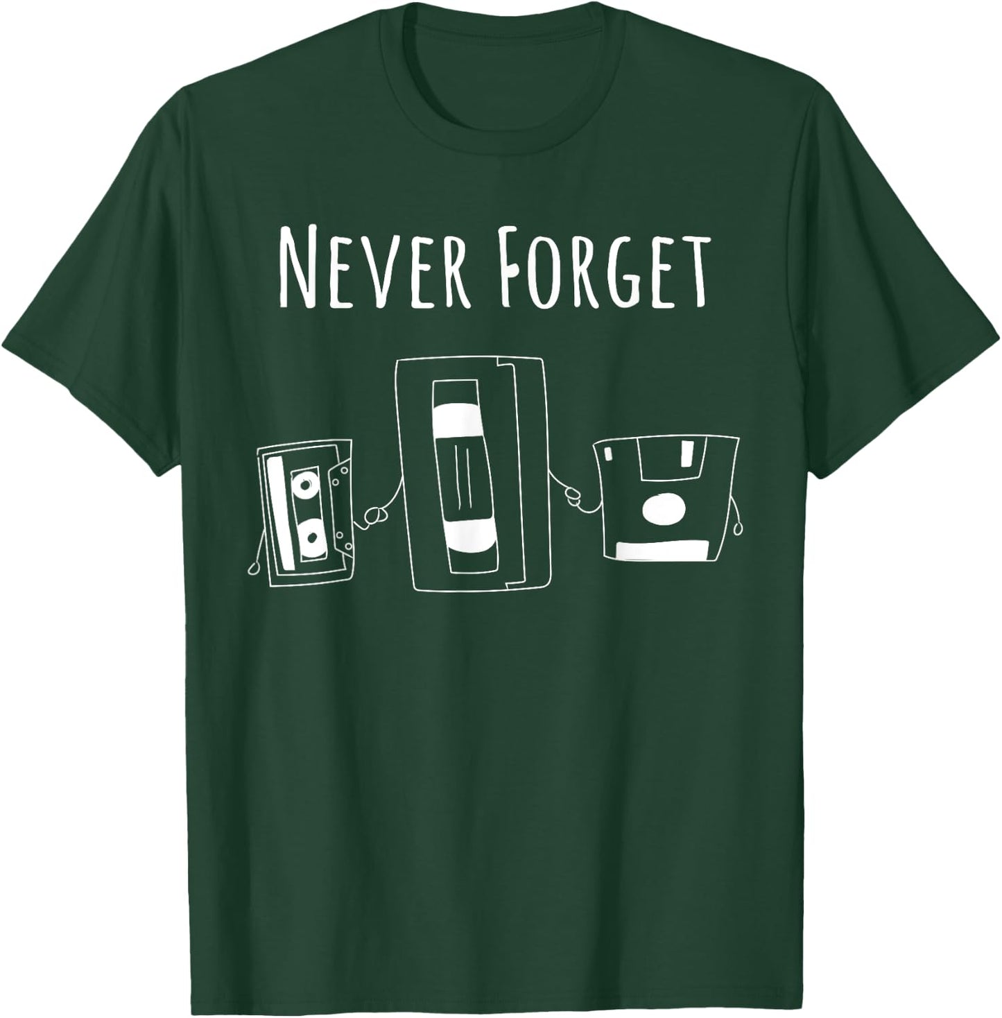 Funny Never Forget Floppy Disk, VHS and Casette Tapes Shirts T-Shirt - T-Shirt | Forest