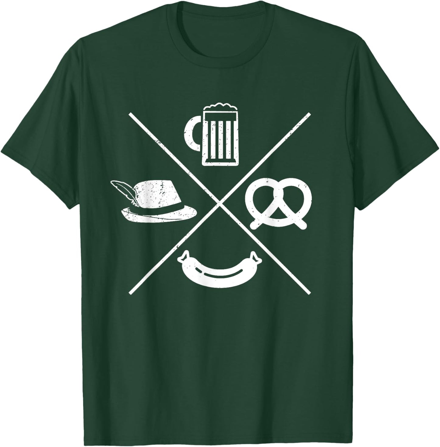 Oktoberfest - Beer Wurst Pretzel Funny German Souvenir Gift T-Shirt - T-Shirt | Forest