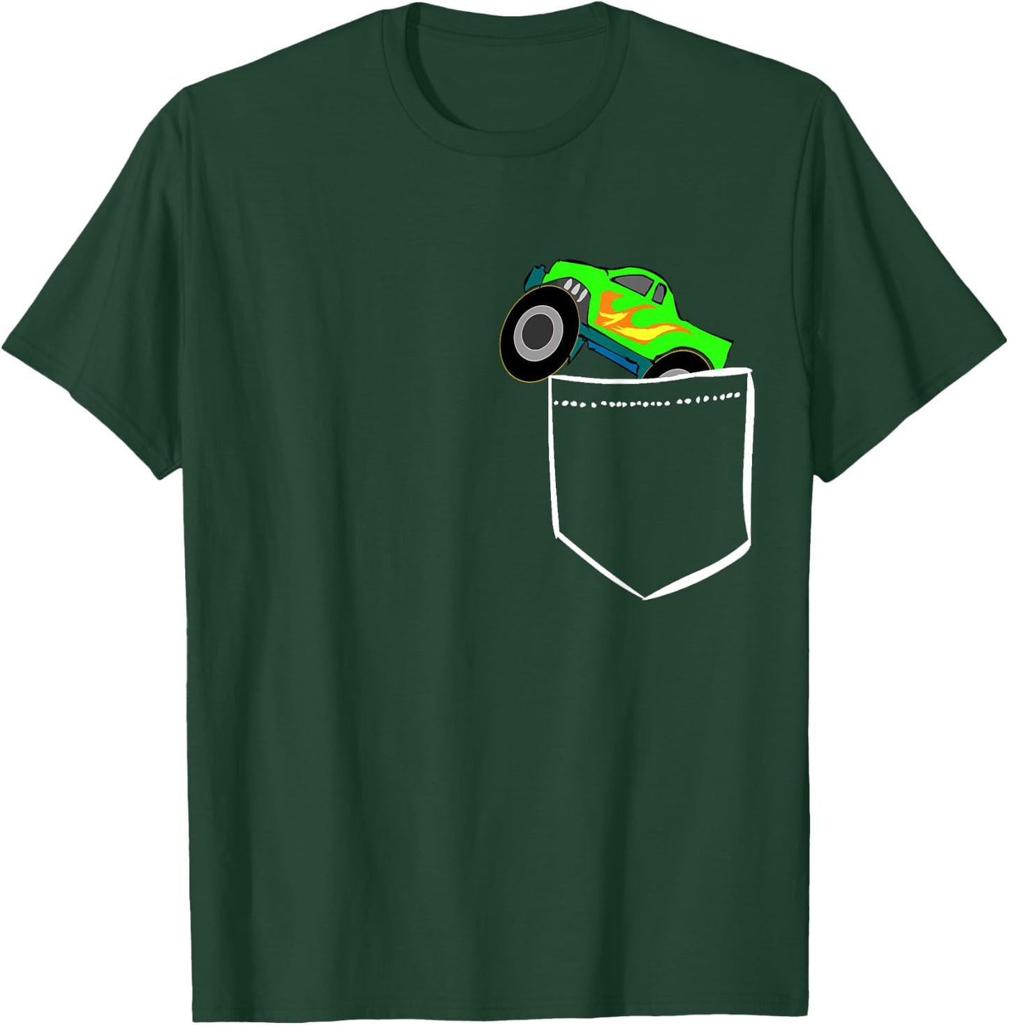 Monsters Truck Pocket Racing Big Cars Gifts T-Shirt - T-Shirt | Forest