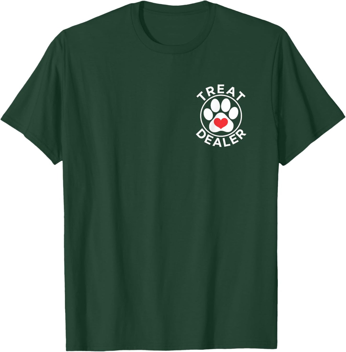 Treat Dealer Dog Lover gifts Minimal Paw Print Pet Owner T-Shirt - T-Shirt | Forest