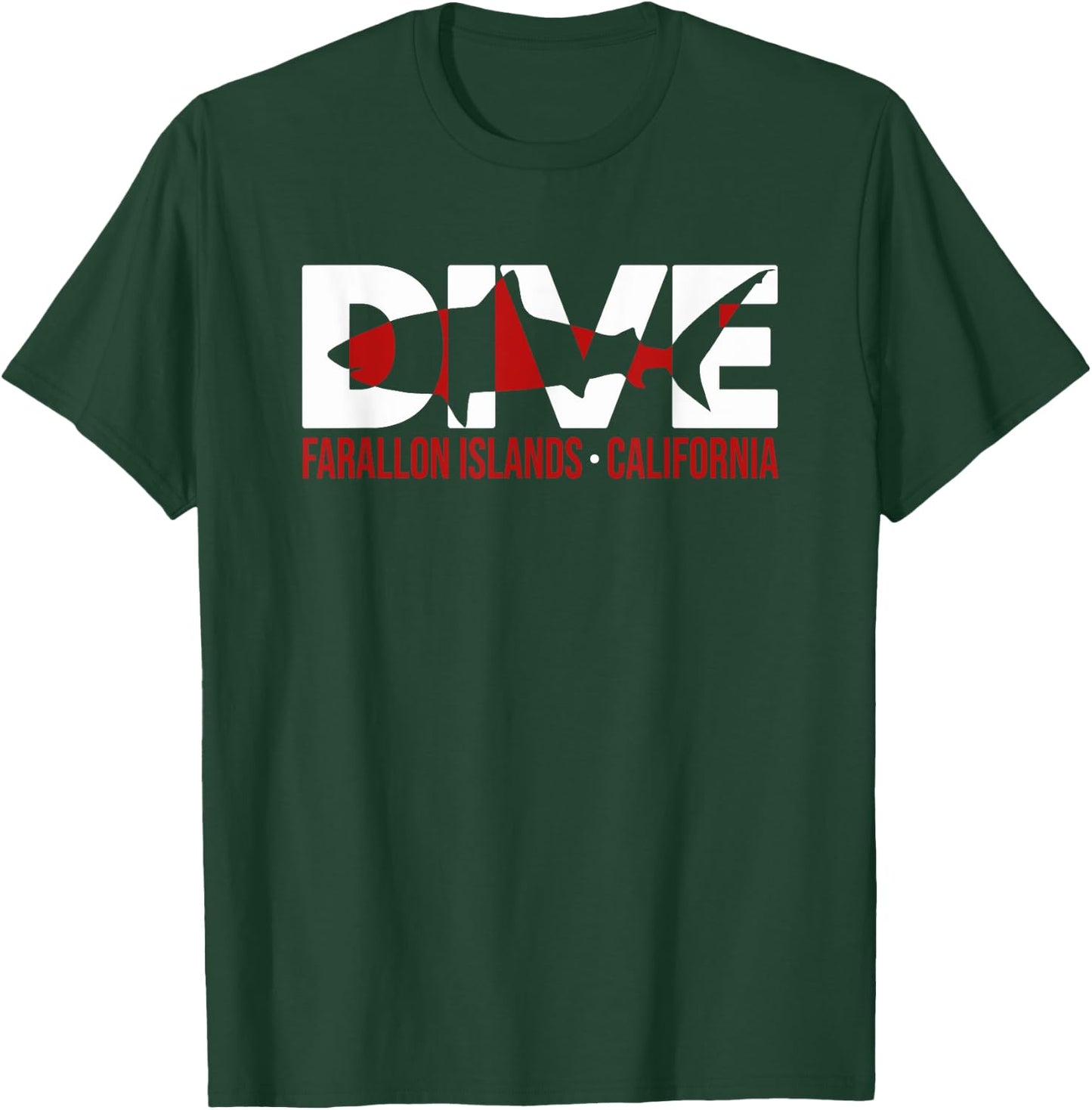 Shark Dive SCUBA Farallon Islands California Diving T Shirt T-Shirt - T-Shirt | Forest
