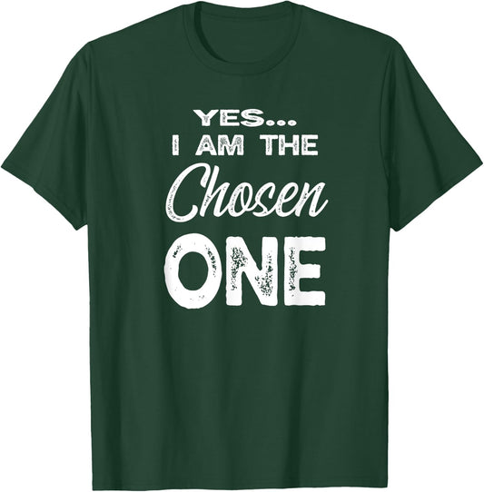 The Chosen One Family Adoption Gifts I Am The Chosen One -Adults Black Small Classic Fit Short Sleeve Modern Letter Print Family Vacation Sports Walking T-Shirt - T-Shirt | Forest