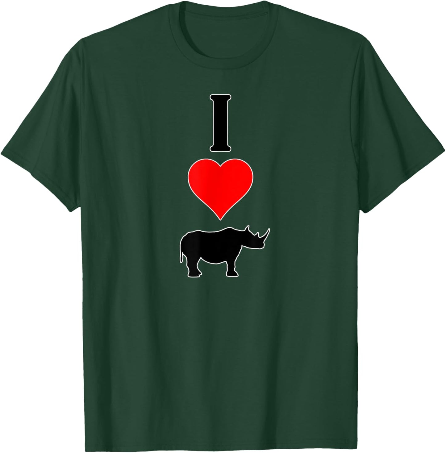 I Love (Heart) Rhinos Endangered Animals Rhinoceros T-Shirt - T-Shirt | Forest