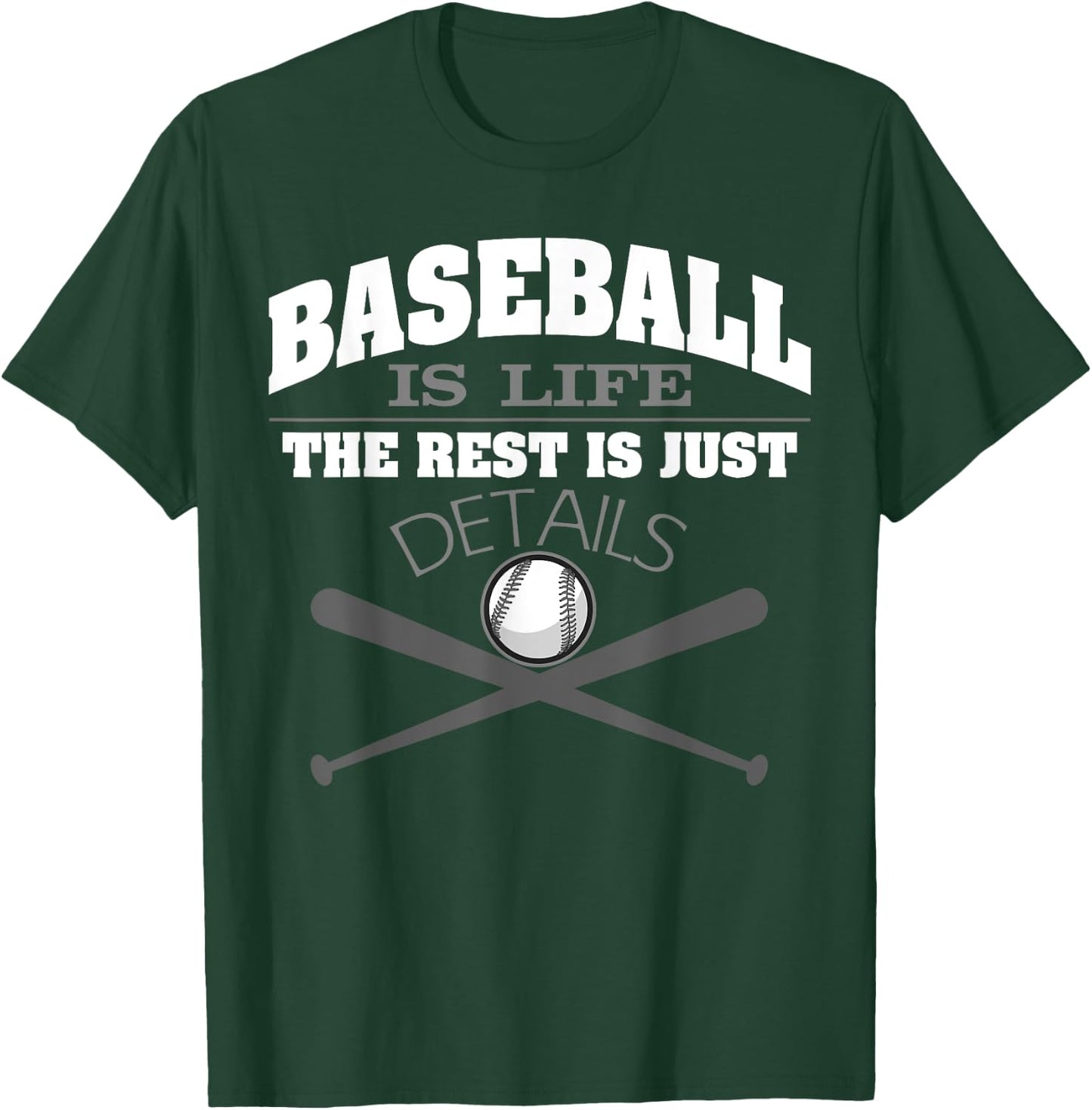Baseball is life baseball apparel t shirt T-Shirt - T-Shirt | Forest