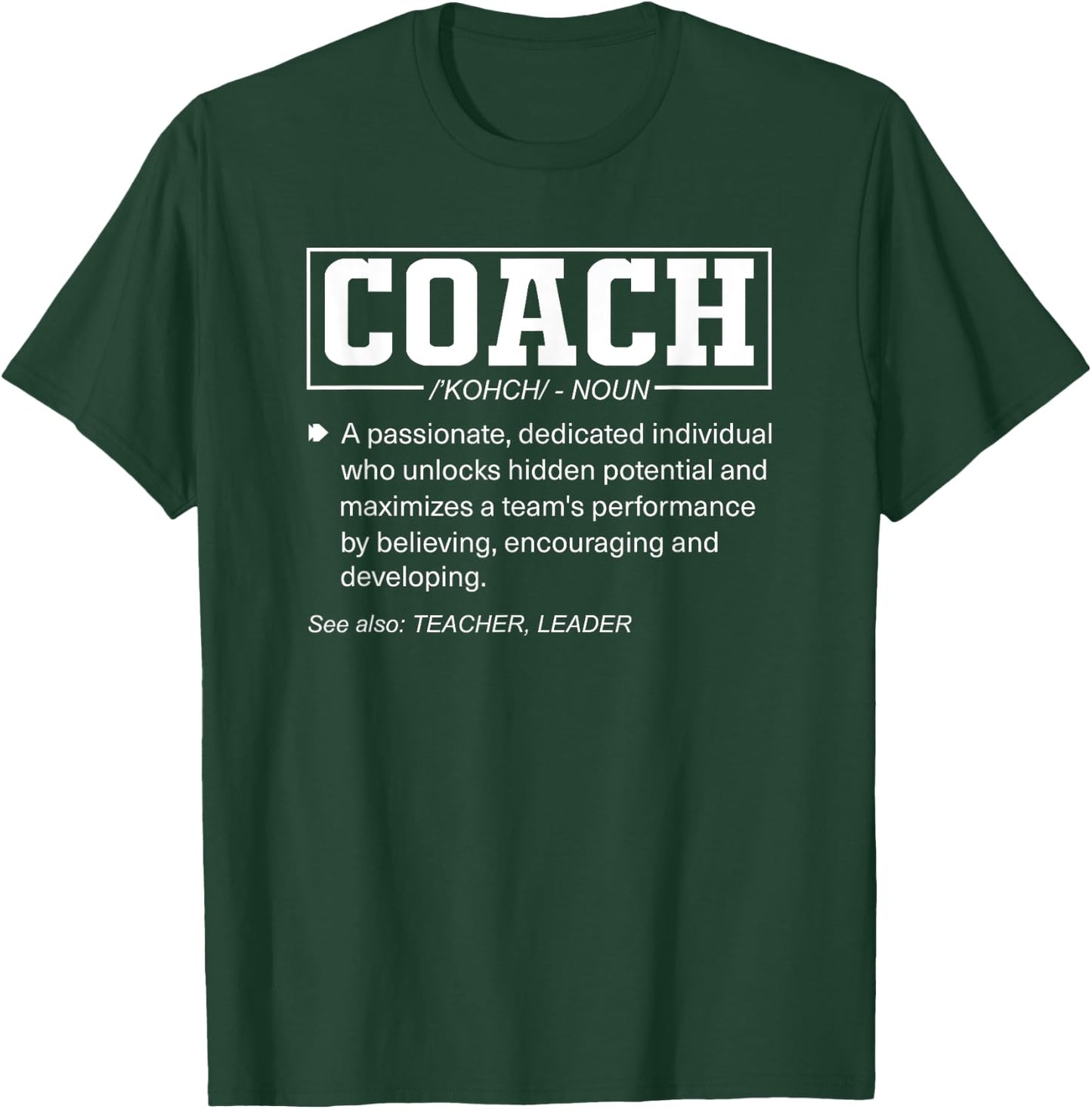 Coach Definition Funny Coach's Sports Instructor T-Shirt - T-Shirt | Forest