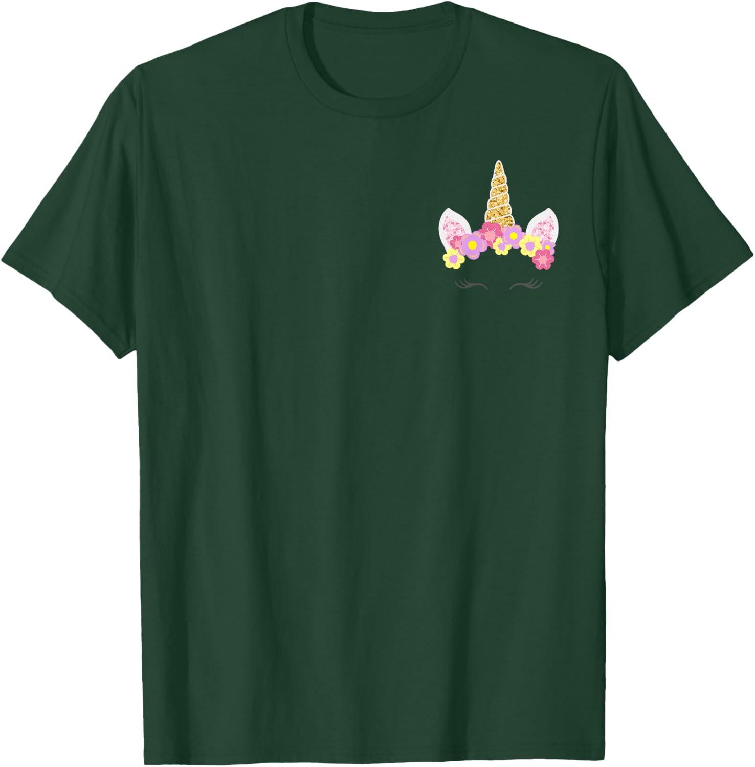 Unicorn Pocket Adorable Unicorns Girls T-Shirt - T-Shirt | Forest