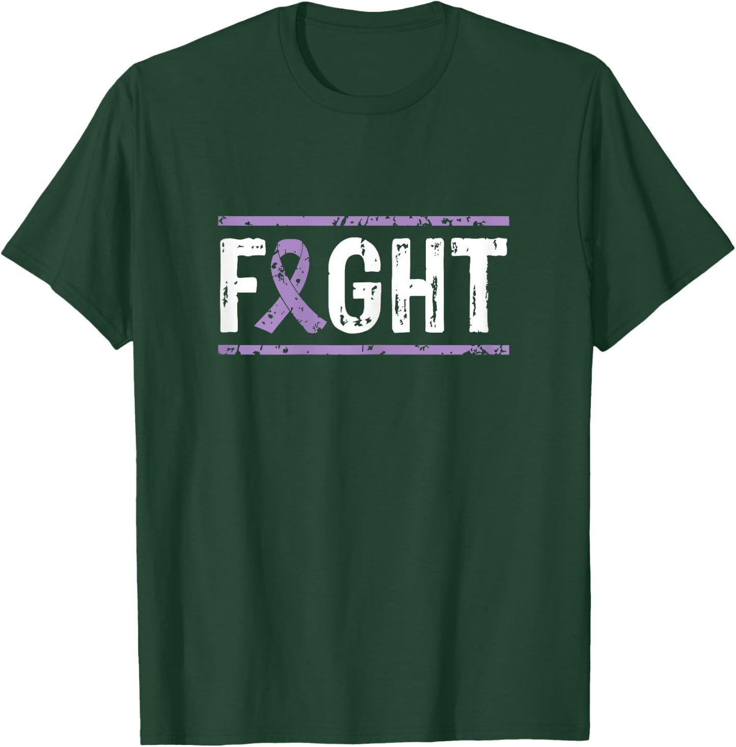 Vulvar Cancer Awareness Fight Cancer Purple Ribbon T-Shirt - T-Shirt | Forest