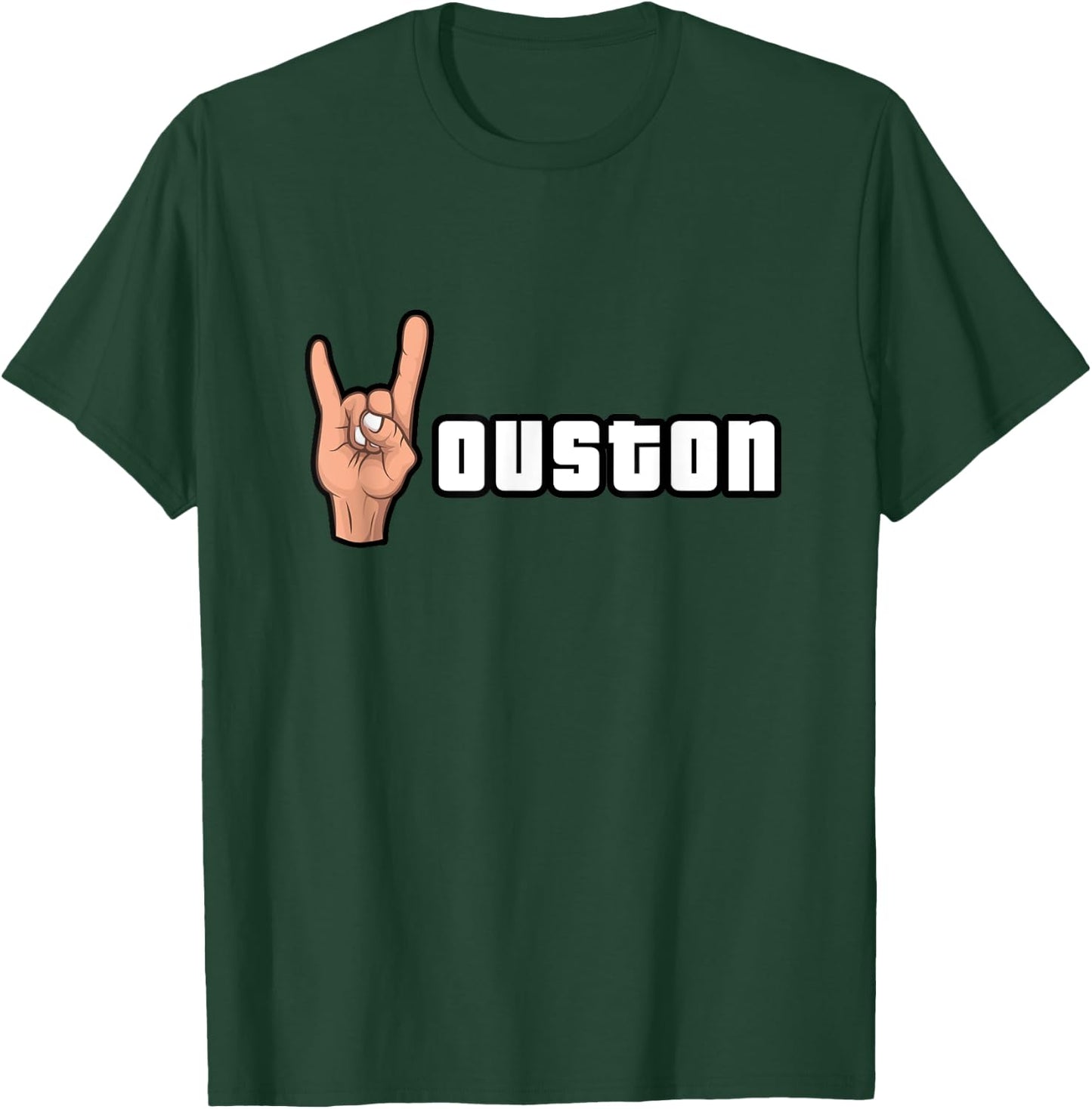 Houston Ouston Hand Gesture For Houston Lovers Texas T-Shirt - T-Shirt | Forest