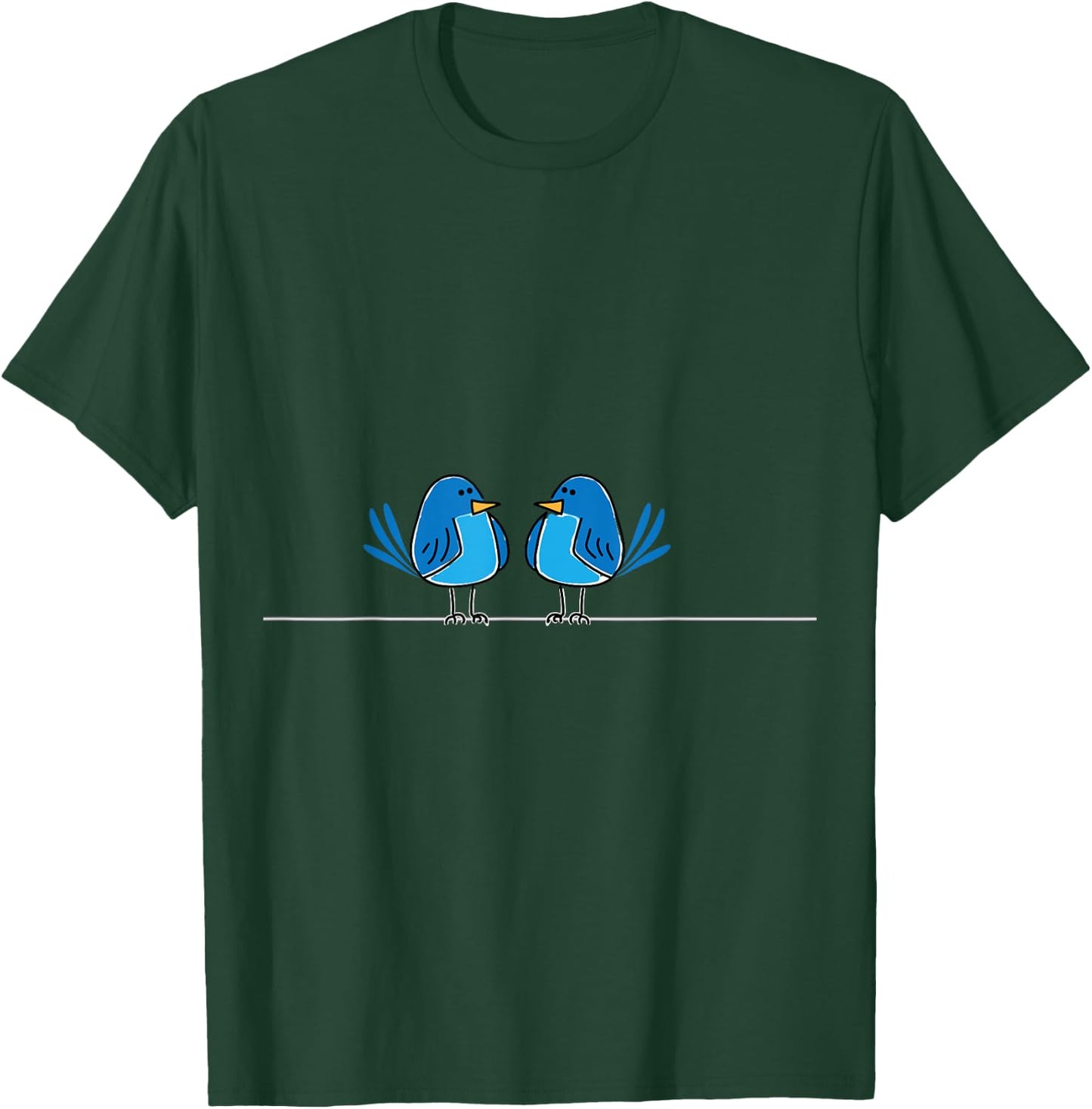Blue Birds on a wire T-Shirt - T-Shirt | Forest