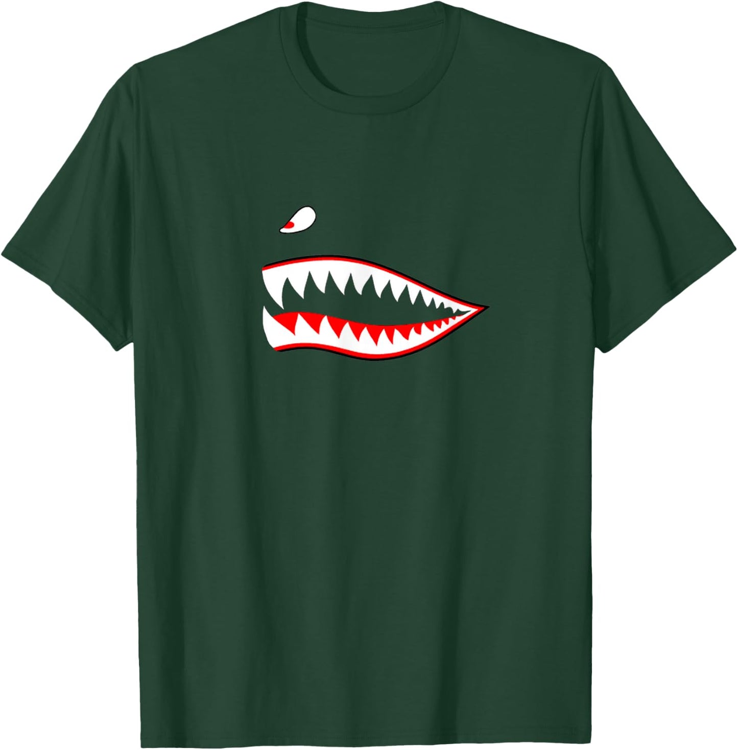 Shark Teeth P-40 P40 Warhawk Airplane Vintage WWII WW2 T-Shirt - T-Shirt | Forest