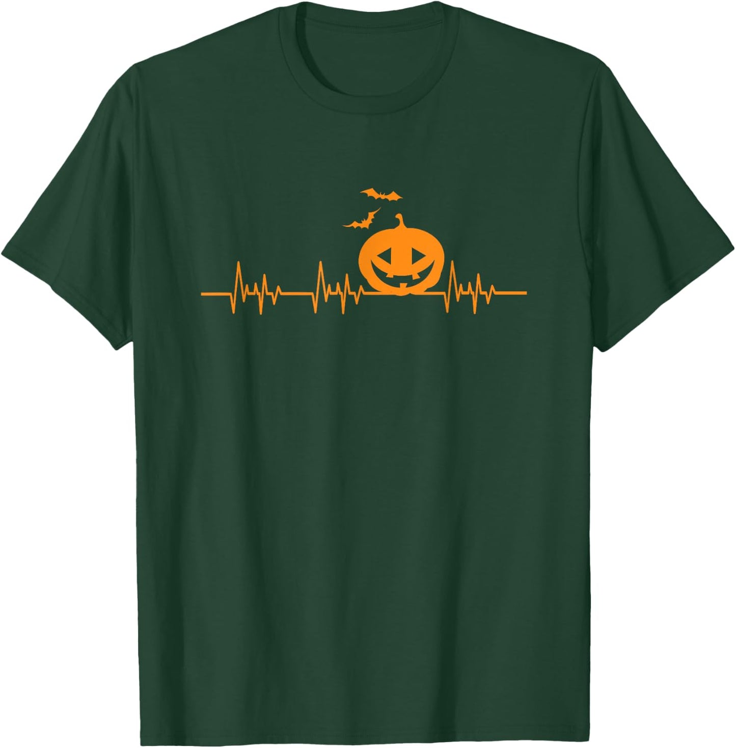 Carved Pumpkin Halloween Heartbeat Nurse T-Shirt - T-Shirt | Forest
