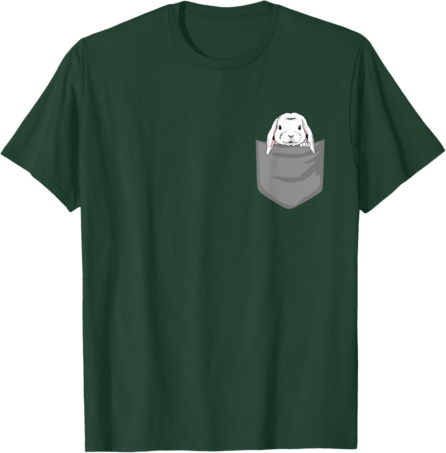 Rabbit in chest pocket, funny rabbit T-Shirt - T-Shirt | Forest