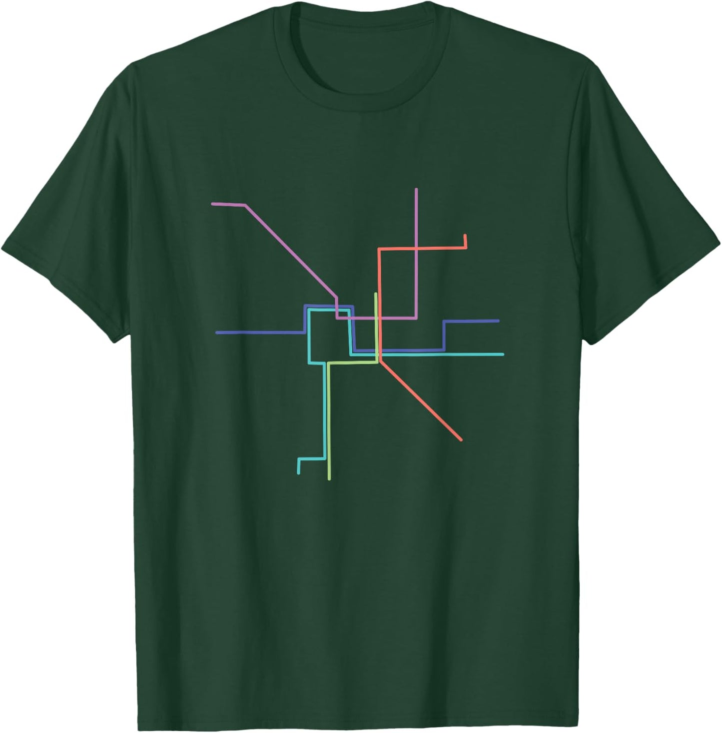 Minimalist Washington DC City Underground Metro Map T-Shirt - T-Shirt | Forest