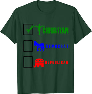 Christian Political Shirt Democrat Republican T-Shirt - T-Shirt | Forest