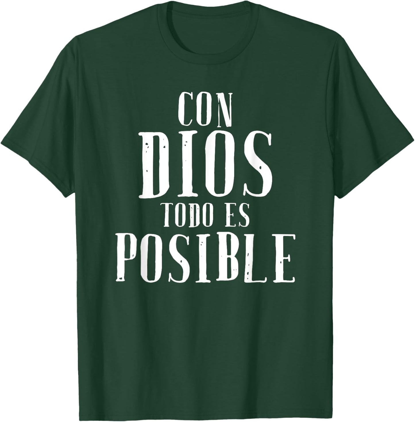 Con Dios Todo Es Posible Shirt Christian Spanish Espanol T-Shirt - T-Shirt | Forest
