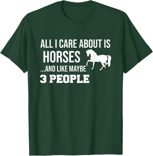 Funny Cute Horse Shirt Gift Men Women Teens T-Shirt - T-Shirt | Forest