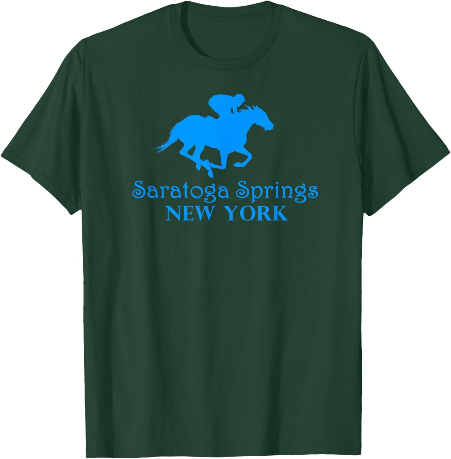 Saratoga Springs Upstate New York Horse Racing Jockey T-Shirt - T-Shirt | Forest