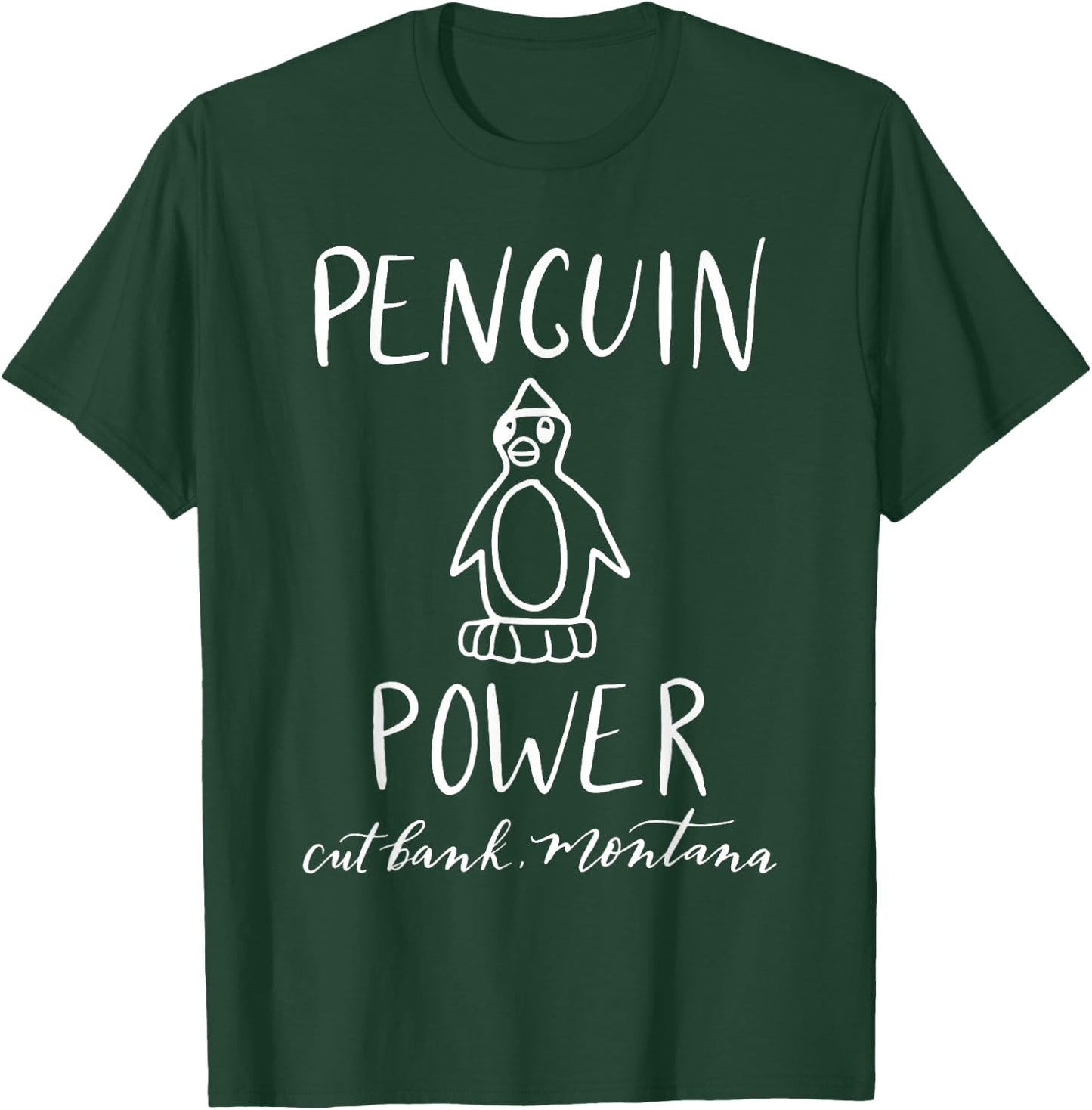 Penguin Power Cut Bank Montana Women's Men's Youth T-Shirt - T-Shirt | Forest
