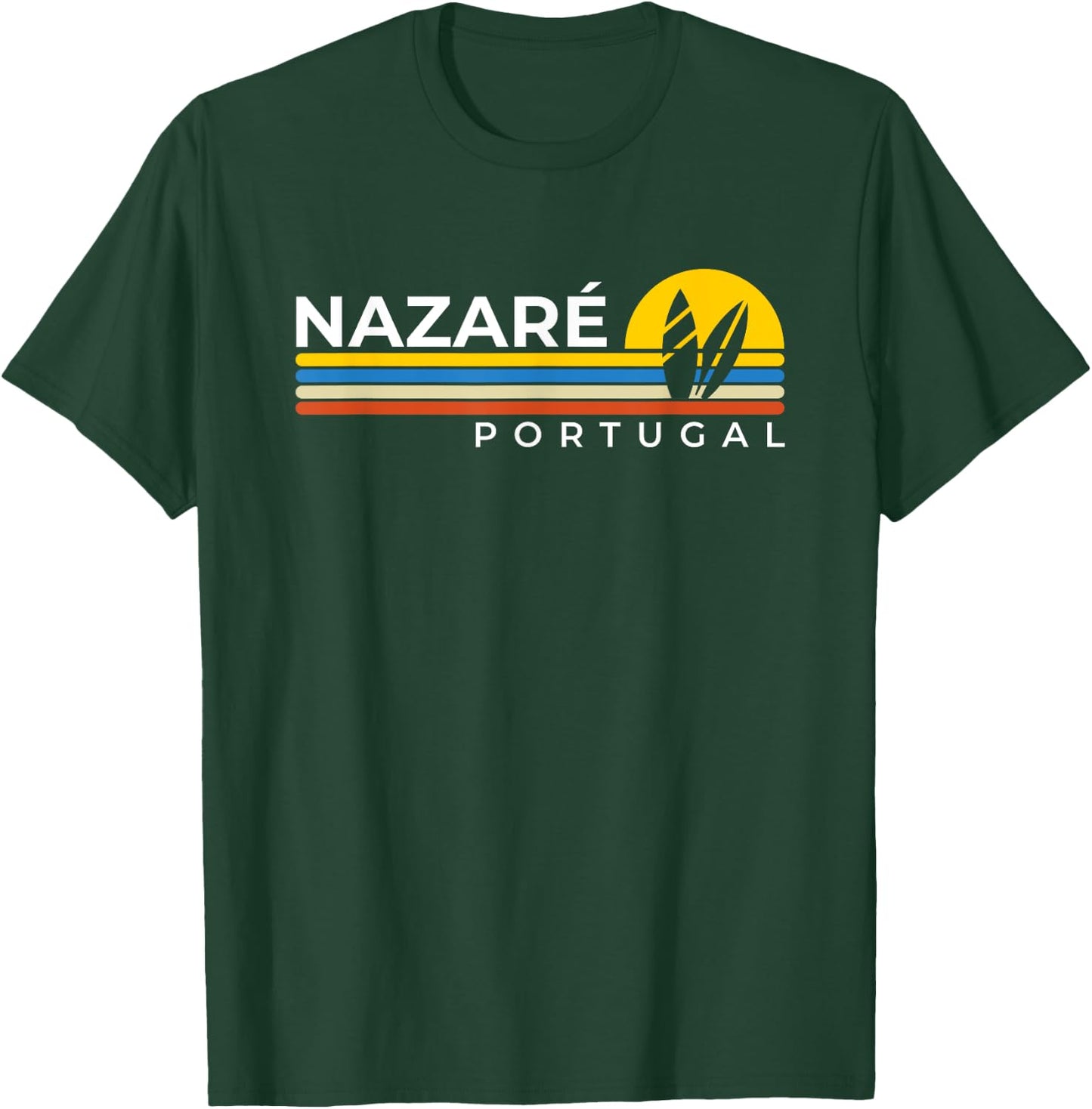 Nazare Portugal Vintage Retro Souvenirs T-Shirt - T-Shirt | Forest