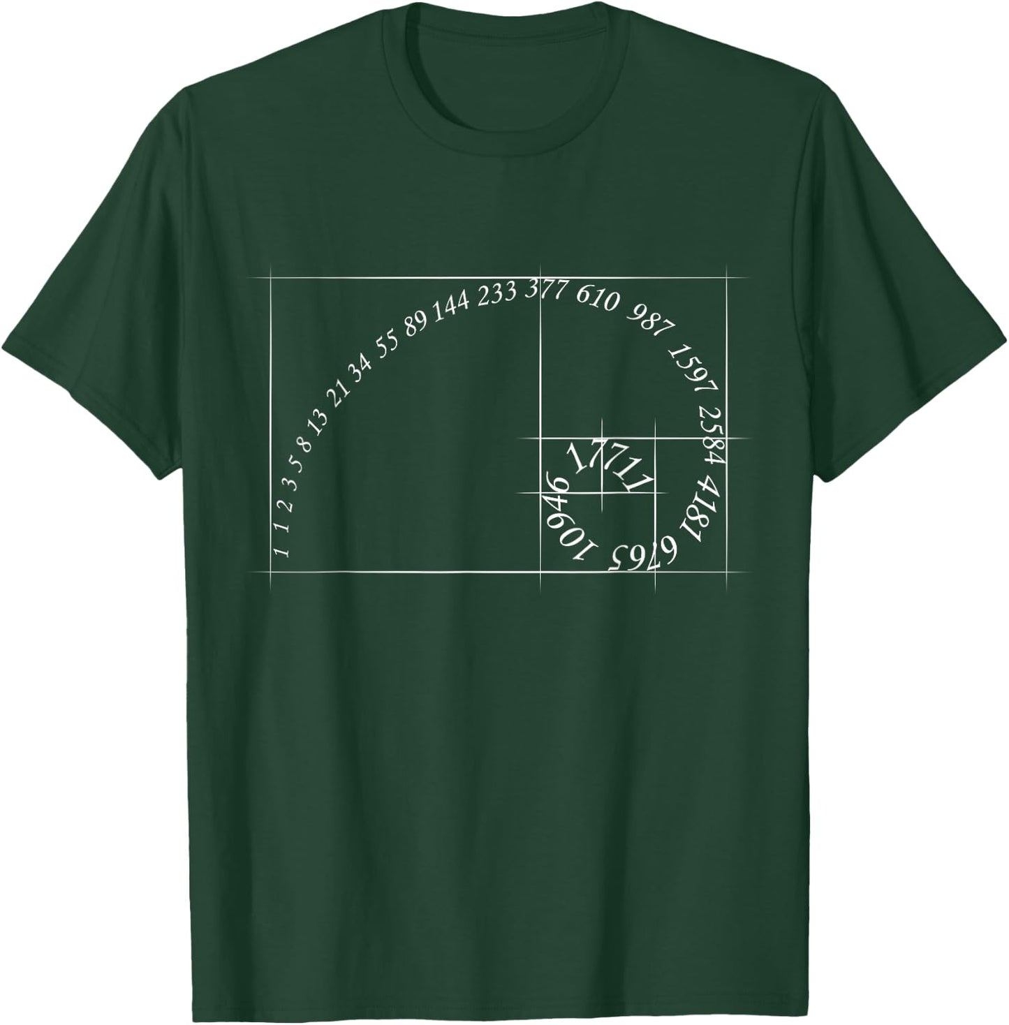 Fibonacci golden ratio spiral design for geometry lovers T-Shirt - T-Shirt | Forest