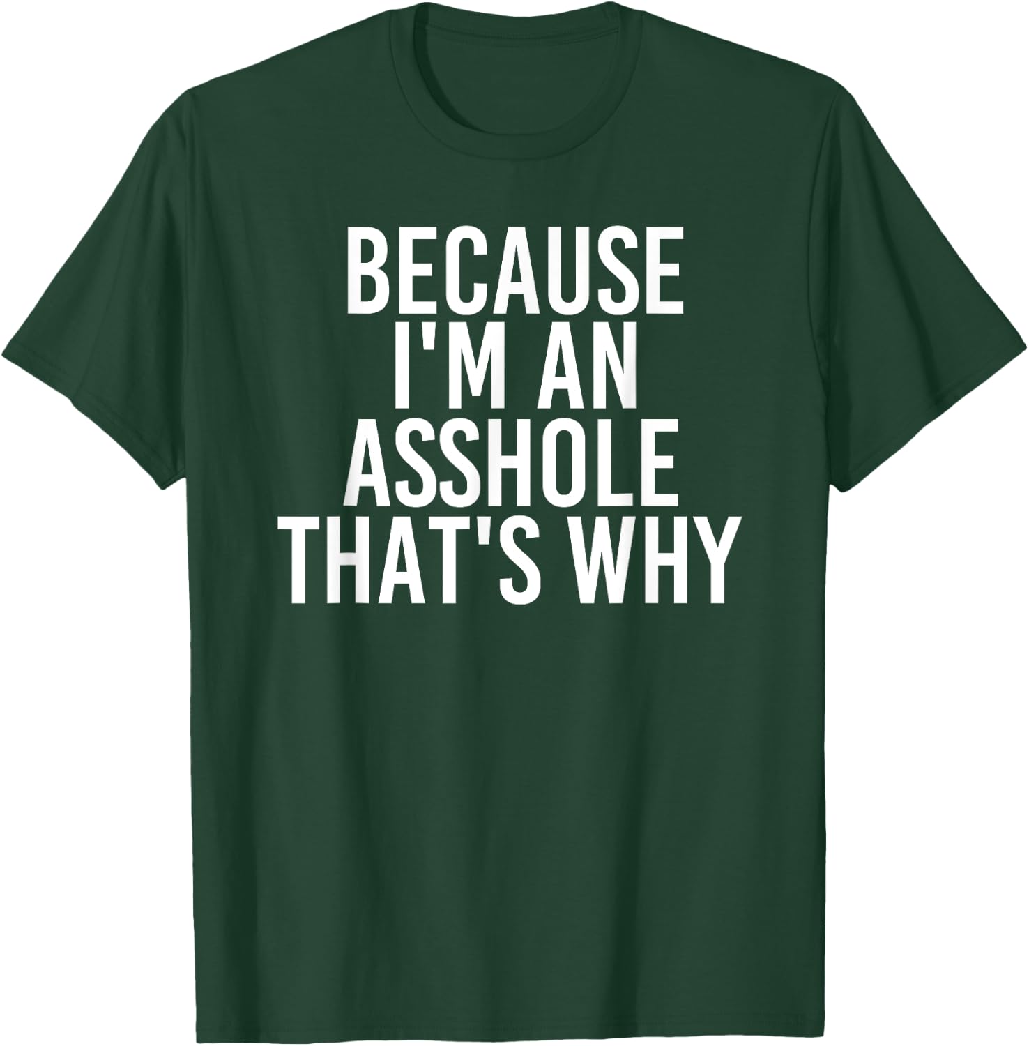 BECAUSE I'M AN ASSHOLE THAT'S WHY Shirt Funny Husb Gift T-Shirt - T-Shirt | Forest