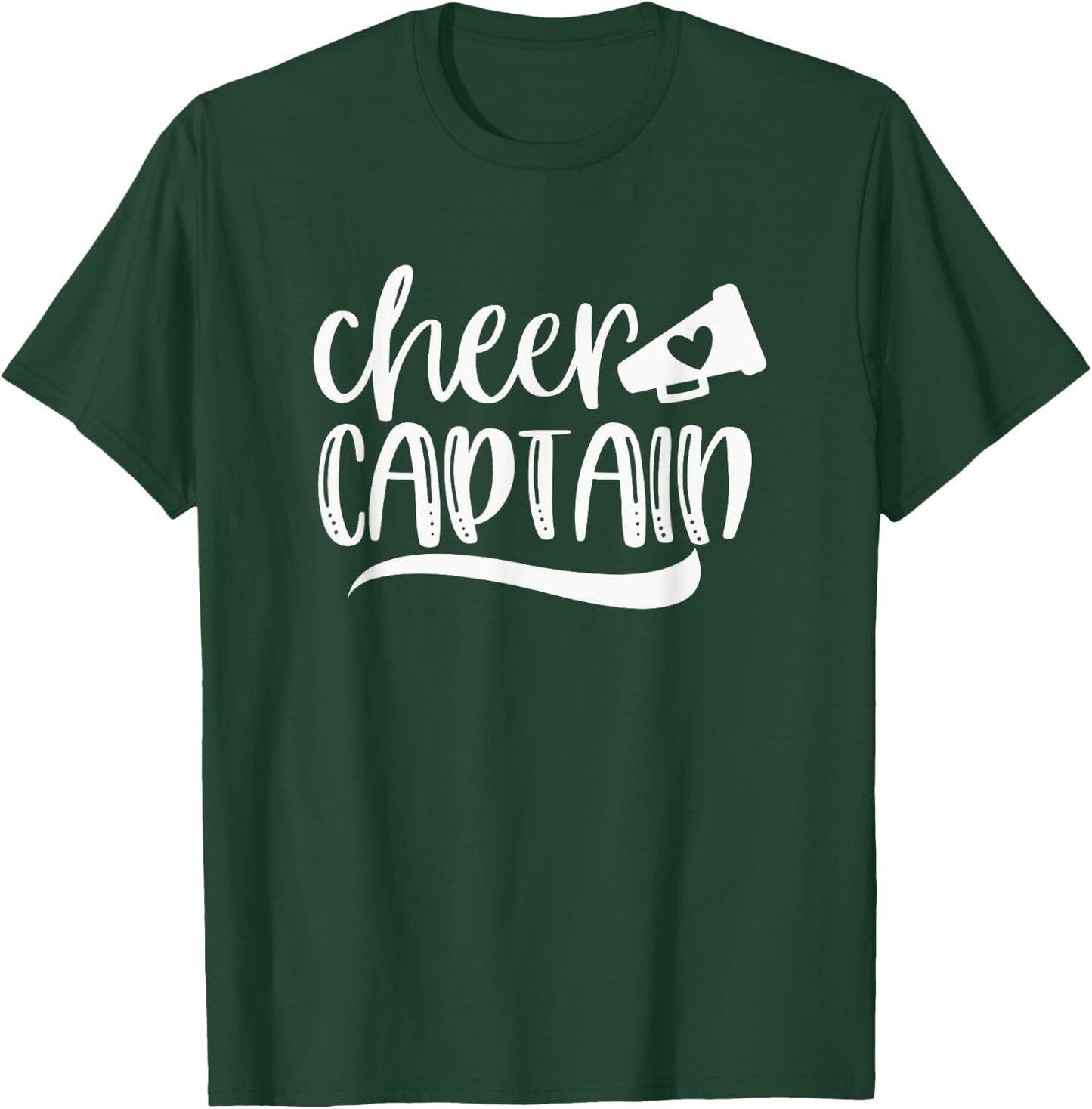 CHEER CAPTAIN, Megaphone with Heart Accent T-Shirt - T-Shirt | Forest