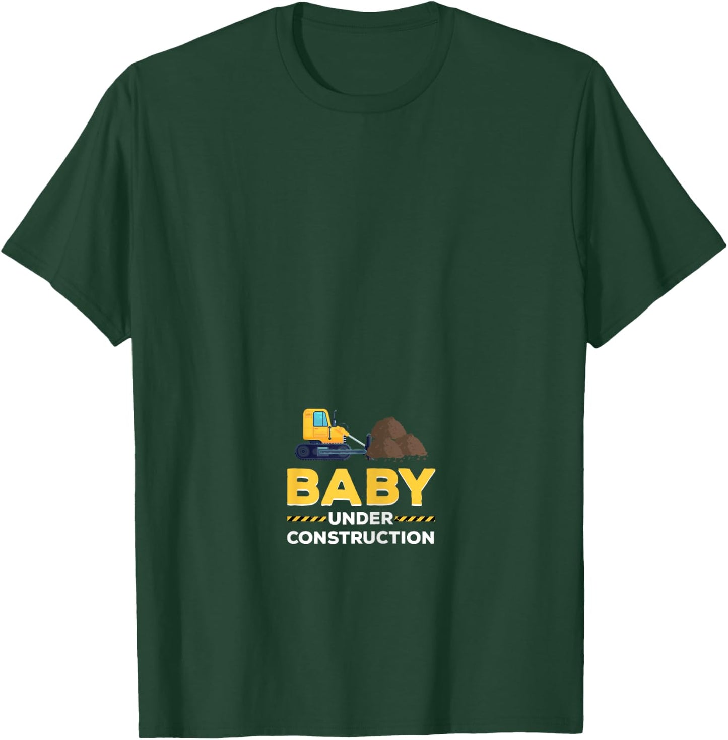 Pregnancy Baby Announcement Under Construction Bulldozer T-Shirt - T-Shirt | Forest