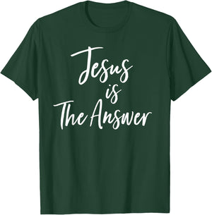 Jesus Is The Answer Grace Inspired Faith Vintage T Shirt T-Shirt - T-Shirt | Forest