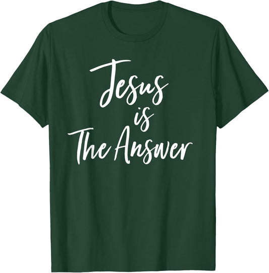 Jesus Is The Answer Grace Inspired Faith Vintage T Shirt T-Shirt - T-Shirt | Forest