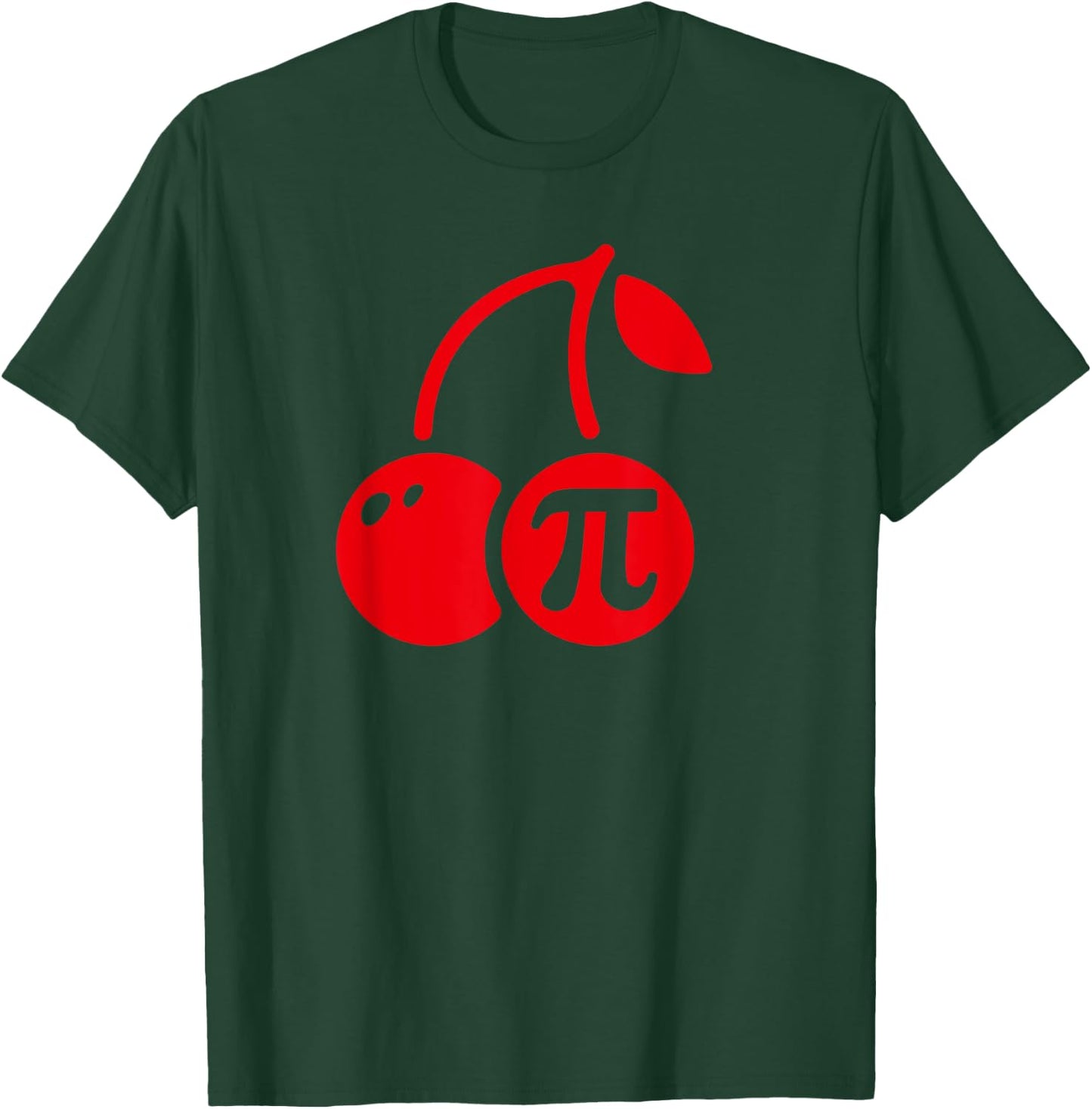Cherry Pi Day Funny Math Nerd Pie Teacher 3.14 Men Women Girls Kids T-Shirt - T-Shirt | Forest