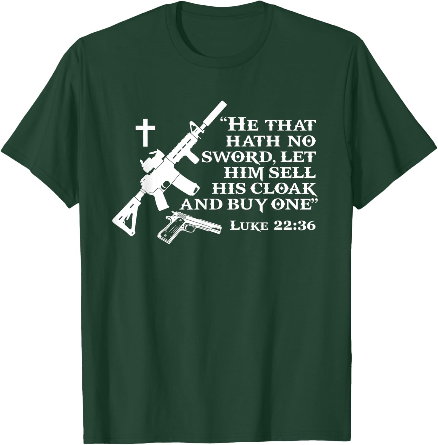 Patriot Patch Co - Luke 22:36 AR-15 T-Shirt - T-Shirt | Forest