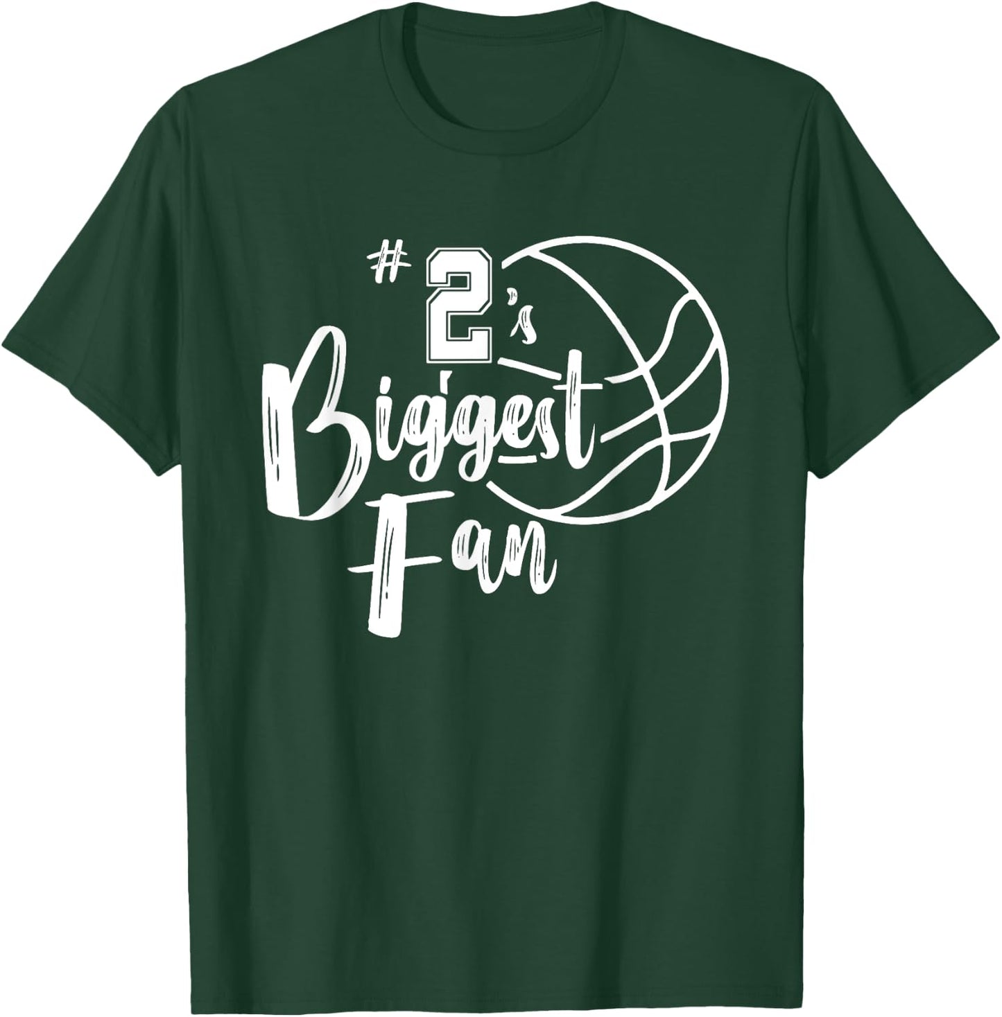 Number 2's Biggest Fan Shirt Basketball Player Mom Dad T-Shirt - T-Shirt | Forest
